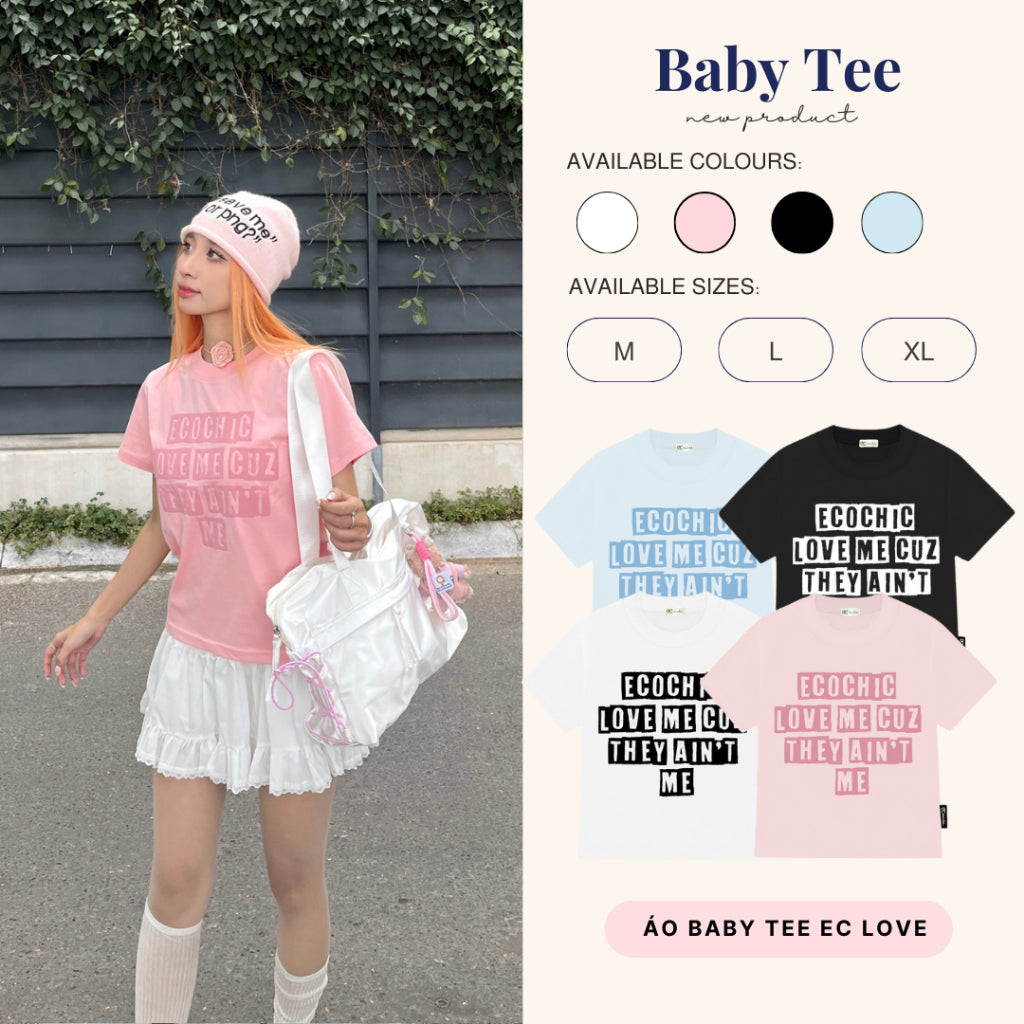 ECOCHIC LOVE ME BABY TEE Local Brand Genuine Unisex Loose Form Oversize Premium Cotton 100% B024 