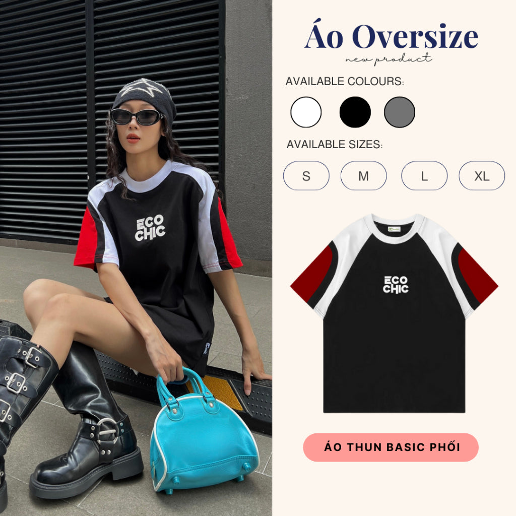 Áo Phông ECOCHIC MIX TSHIRT Local Brand Chính Hãng Unisex Form Rộng Oversize Premium Cotton 100% B059