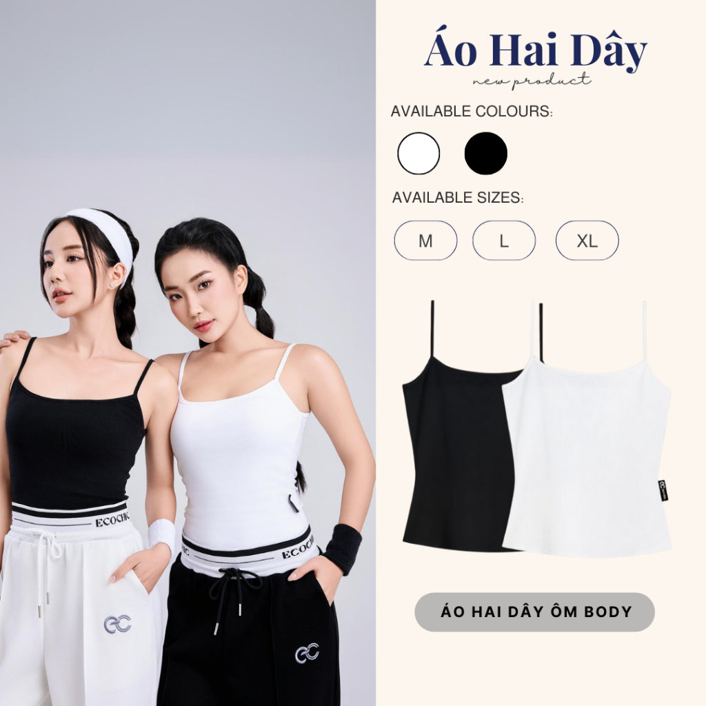 [COMBO 2C GIẢM 100K] Áo 2 Dây Crop Nữ ECOCHIC Bra Trắng Đen Chất Liệu Cotton Mềm mại Thấm Hút Mồ Hôi Tốt B080