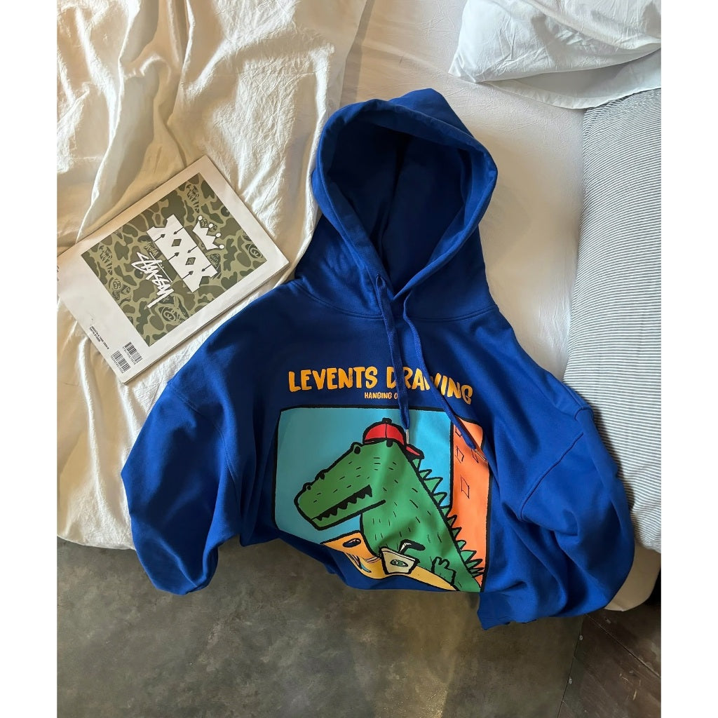 Áo Hoodie Levents Crocodile/ Blue Chất Nỉ Chân Cua Unisex Oversized