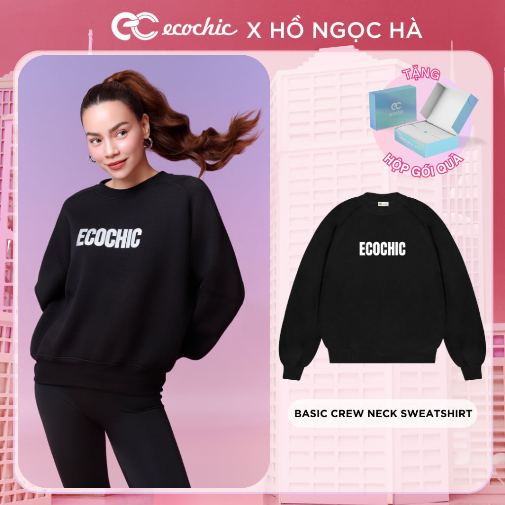 Ecochic BASIC CREW NECK SWEATSHIRT Sweater High Quality Silk New Technology Genuine Many Colors B091