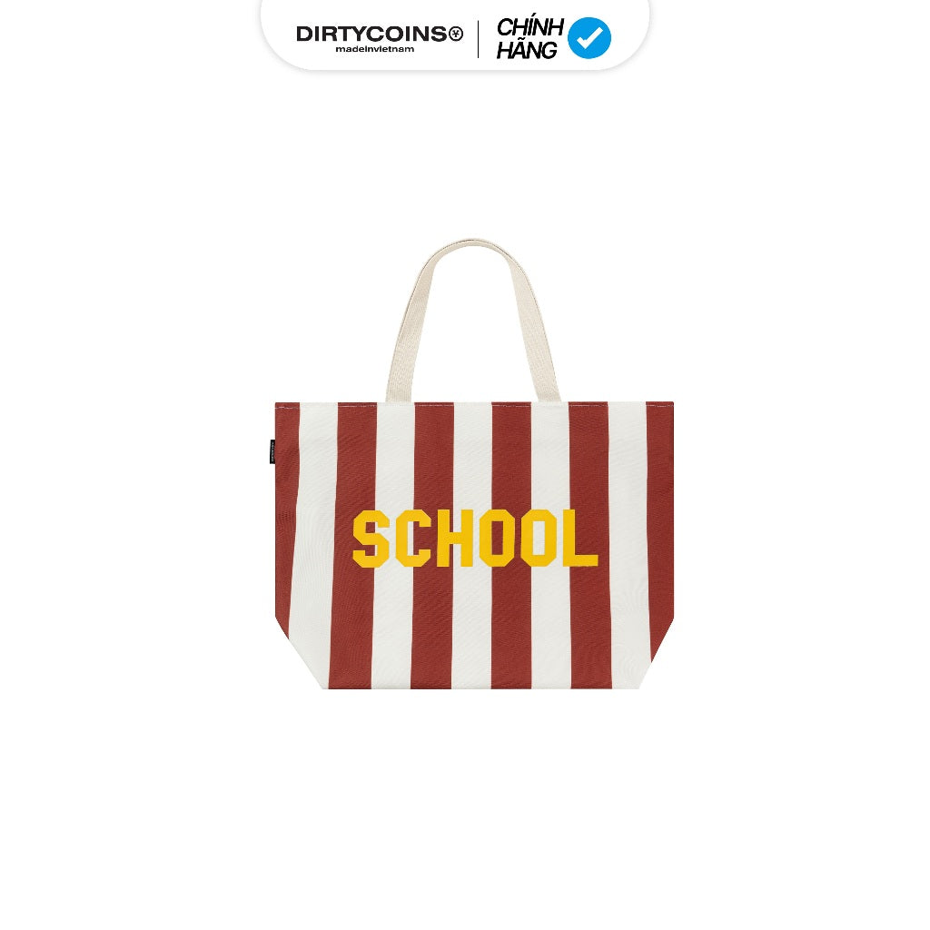 Túi Tote DirtyCoins Canvas School Striped - Red