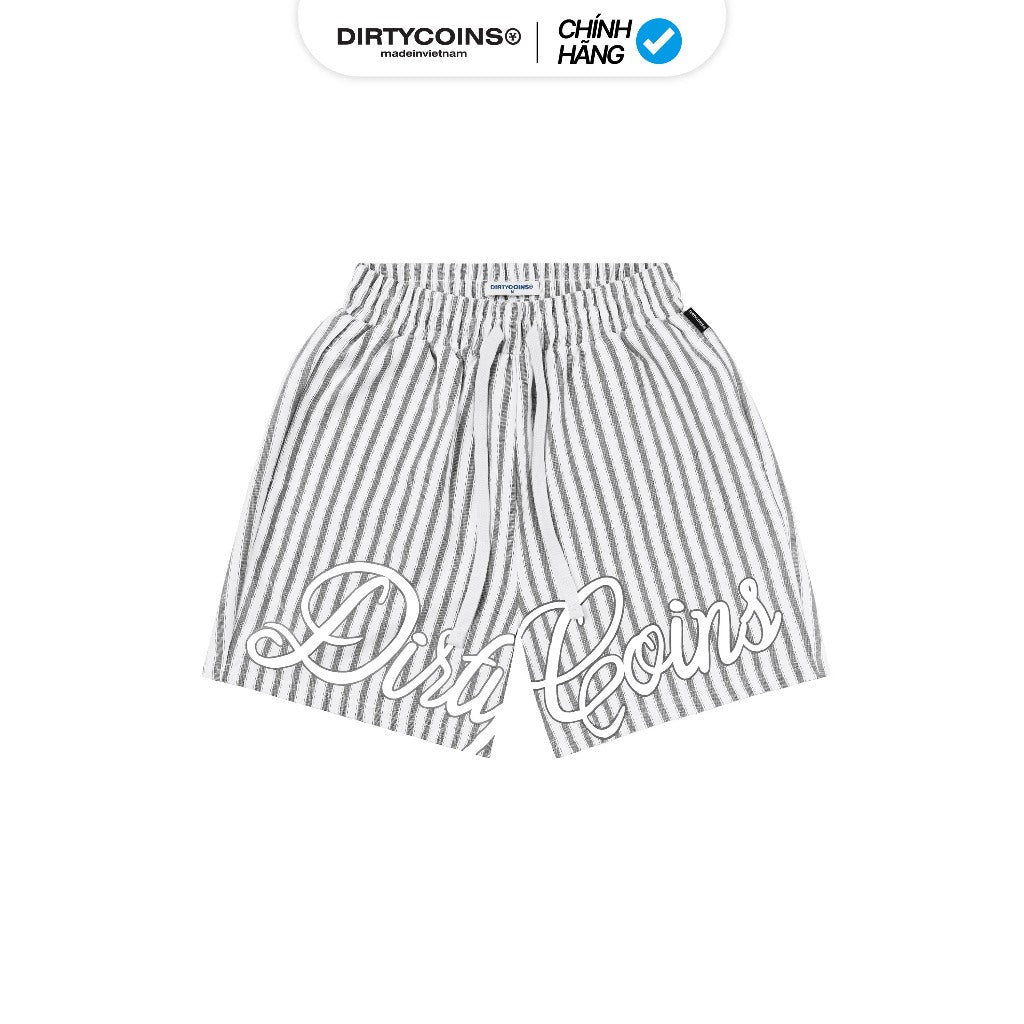 DirtyCoins Striped Script Logo Shorts
