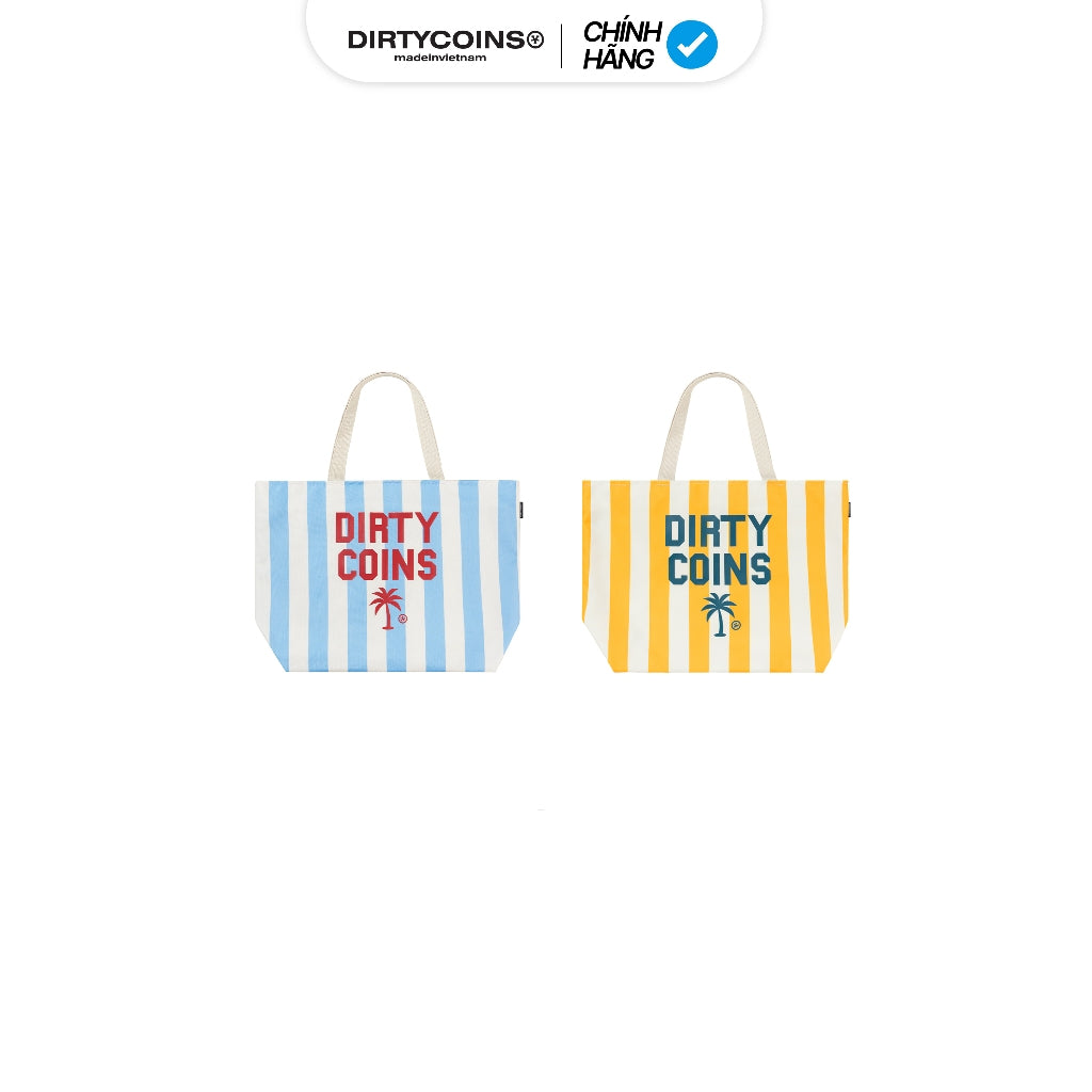 Túi Tote DirtyCoins Canvas Never Try Striped