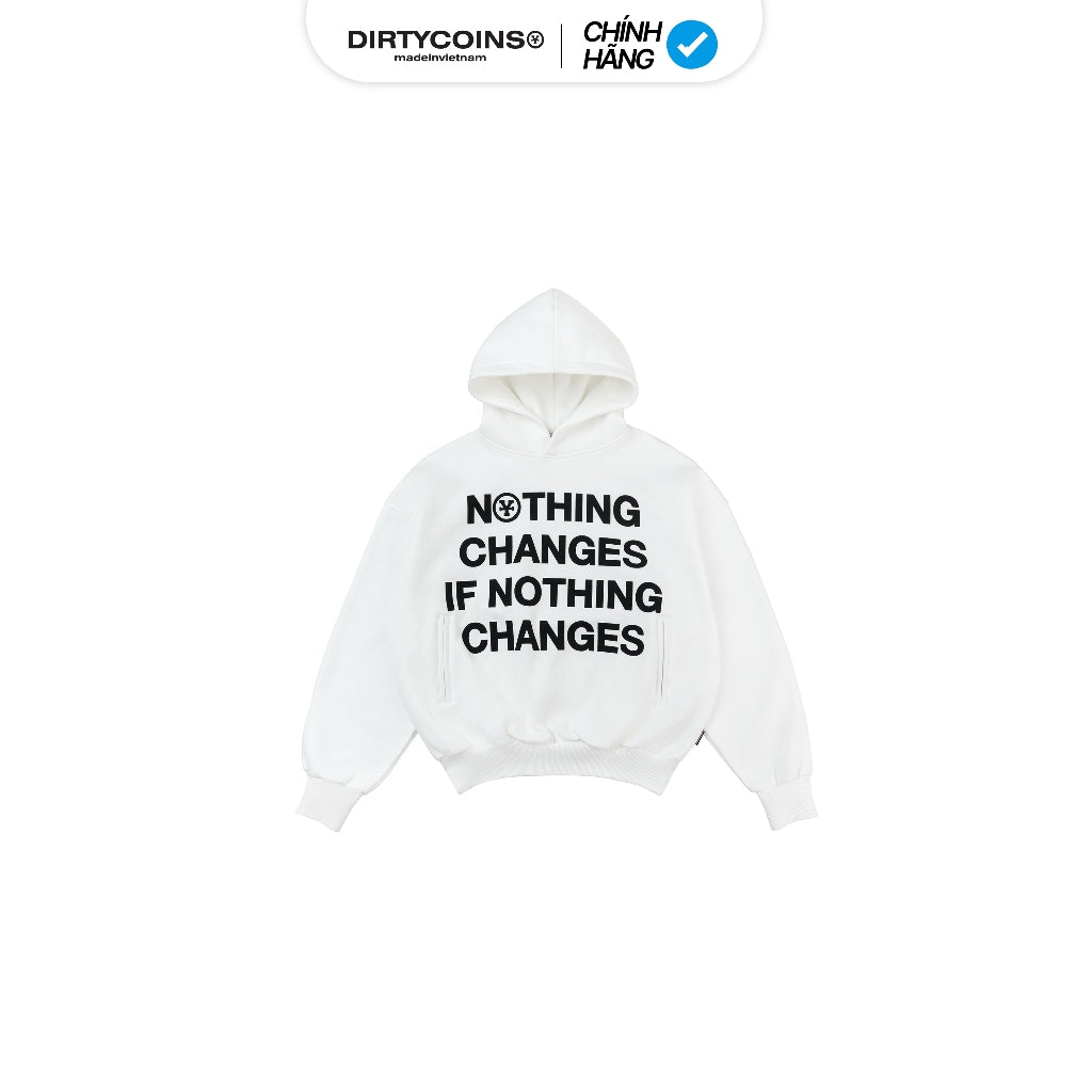 Áo Khoác DirtyCoins Nothing Changes' Oversized Hoodie - White