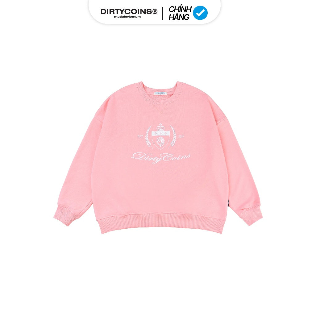 Combo Áo Quần DirtyCoins Sweatshirt Academy Script + Sweatshorts Academy - Pink