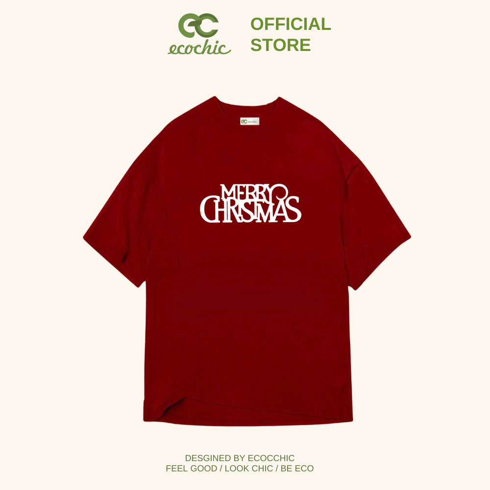 ECOCHIC MERRY CHRISTMAS NOEL Tee Local Brand Authentic Unisex Oversize Premium Cotton 100% B116 