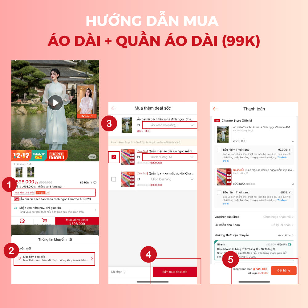 Áo dài tay lỡ tơ thêu chùm quả Charme 411007