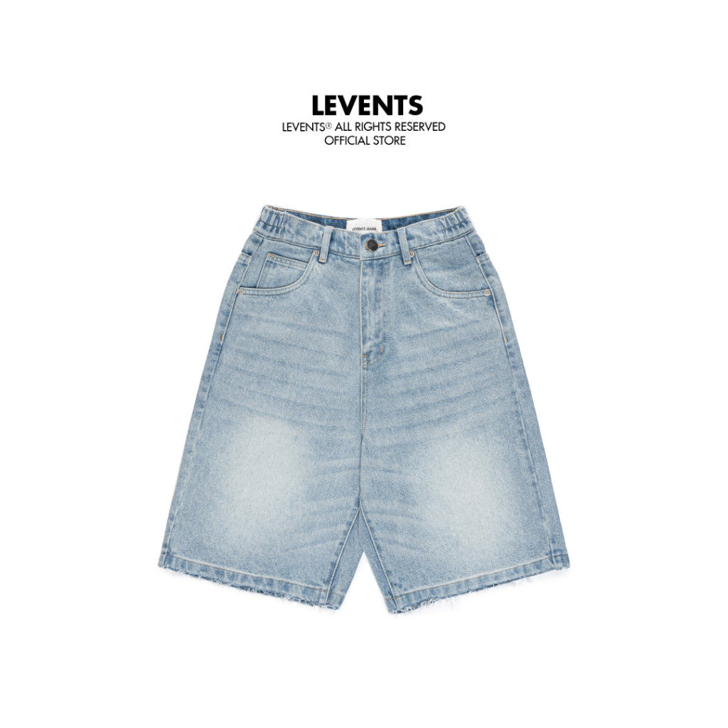 Levents® x Hello Kitty | Quần Đùi Bow Jorts/ Blue Chất Denim Túi Hộp Unisex Jorts