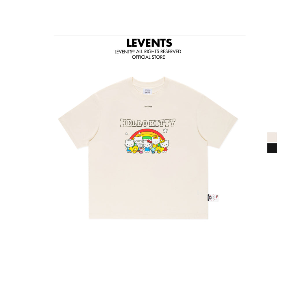 Levents® x Hello Kitty | Áo Thun Rainbow Semi-Oversized Tee 100% Cotton T-shirt Unisex