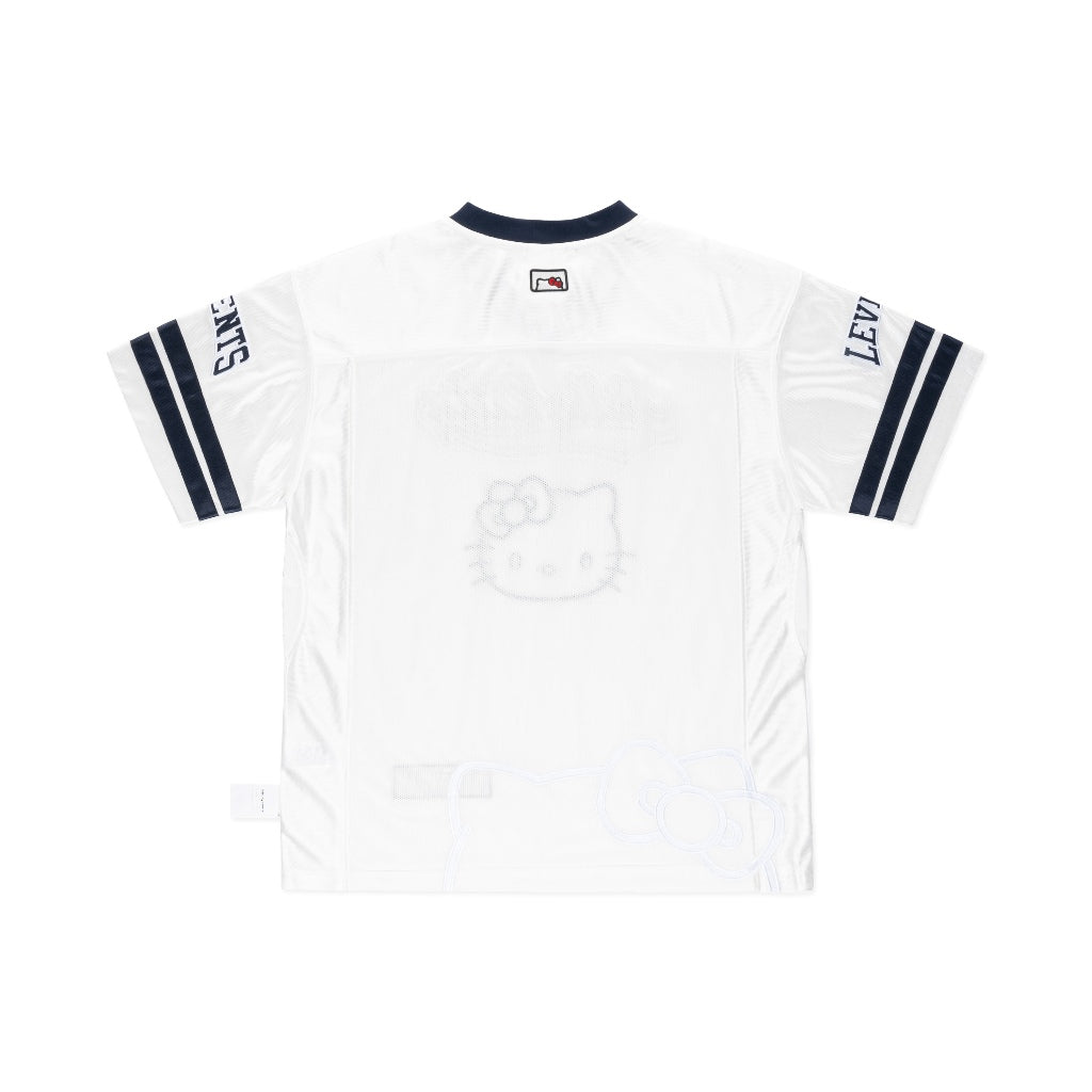 Levents® x Hello Kitty | Áo Jersey Champion Oversized Jersey/ White Thun Lưới Thái Và Tricot Bóng Unisex