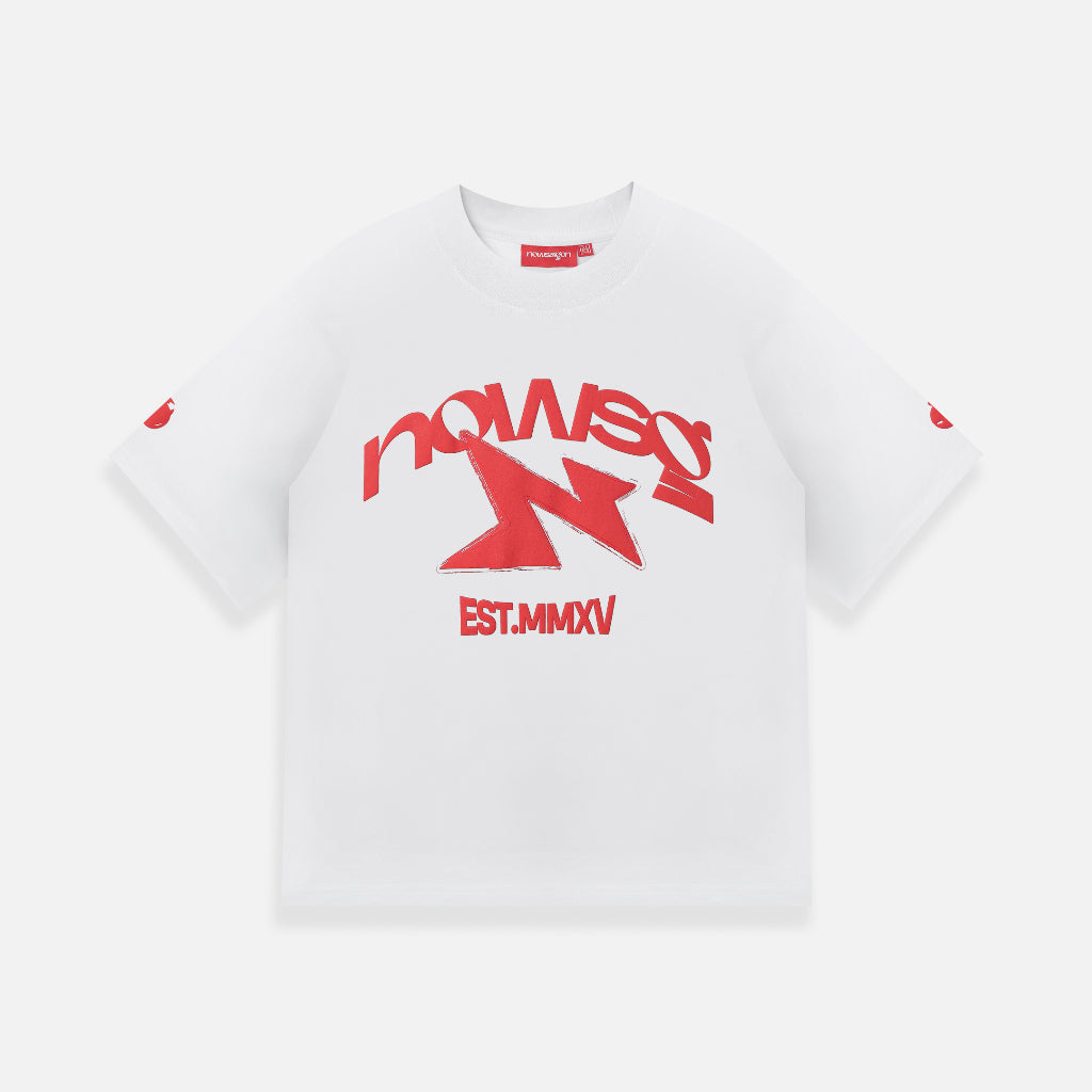 Áo thun NEEDS OF WISDOM Puff N Tee - White - Local Brand Chính Hãng