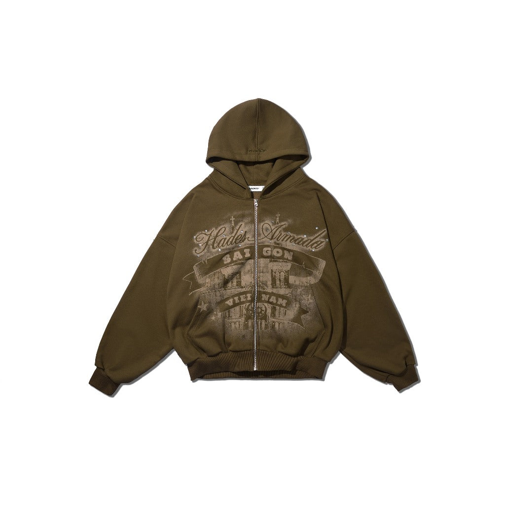 HADES Saigon Vital Hoodie - Genuine HADES Brand Unisex fleece zip hoodie