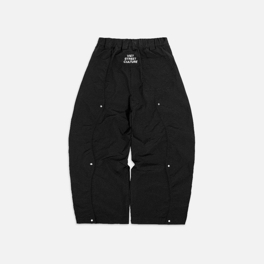 NEEDS OF WISDOM Button Nylon Pants - Black - Genuine Local Brand