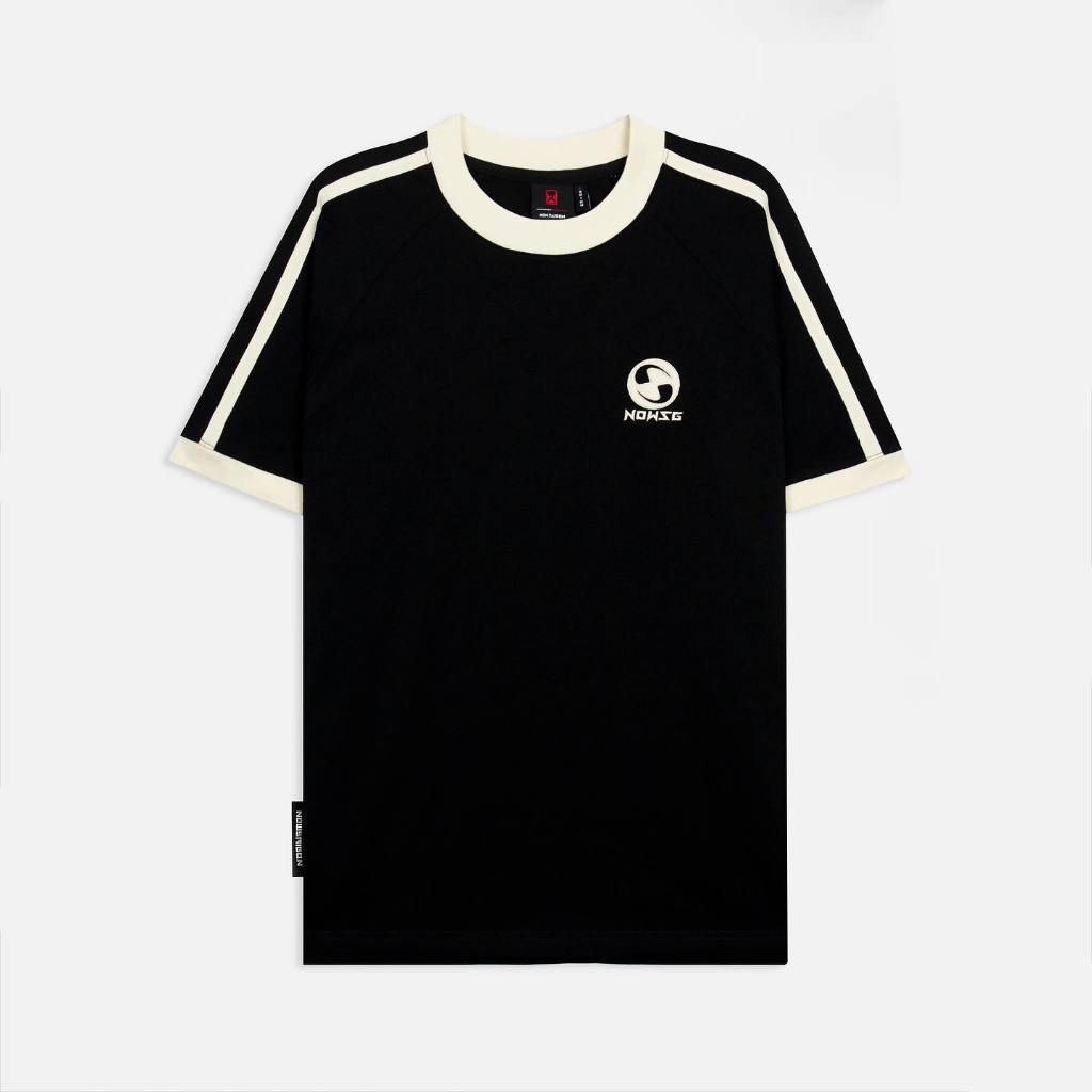 NEEDS OF WISDOM Line Boxy Raglan Tee - Black - Genuine Local Brand