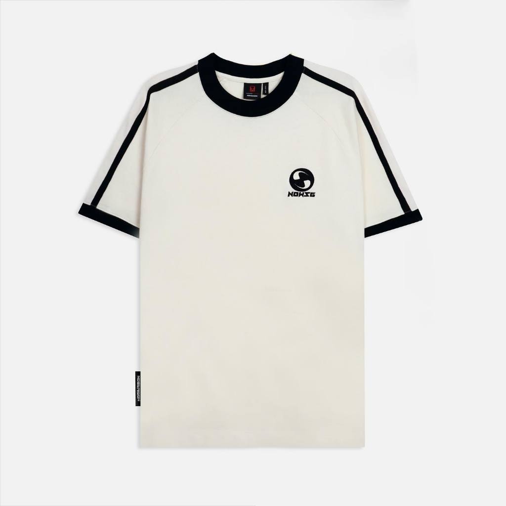 NEEDS OF WISDOM Line Boxy Raglan Tee - Cream - Genuine Local Brand