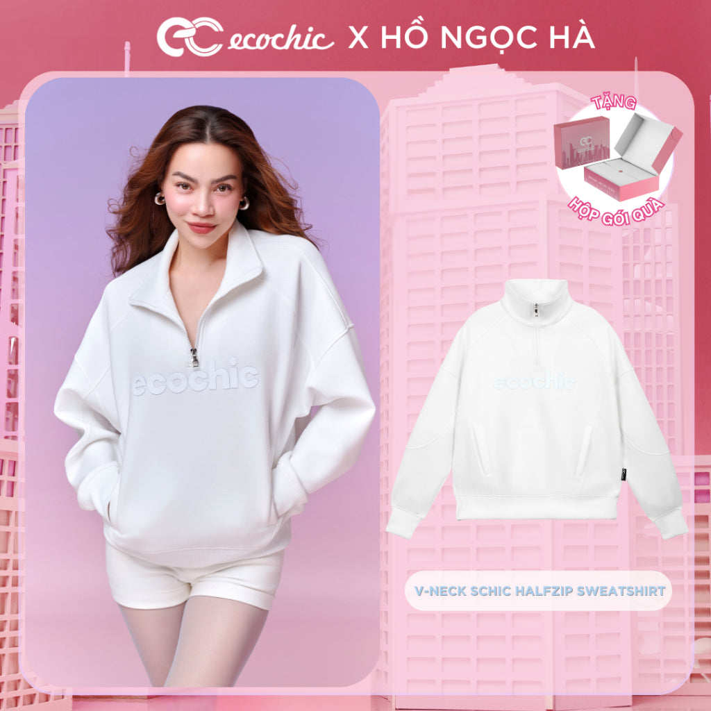 ECOCHIC HALFZIP SWEATSHIRT Sweater High Quality Material Timeless Essentials Collection Men Women Unisex B088 