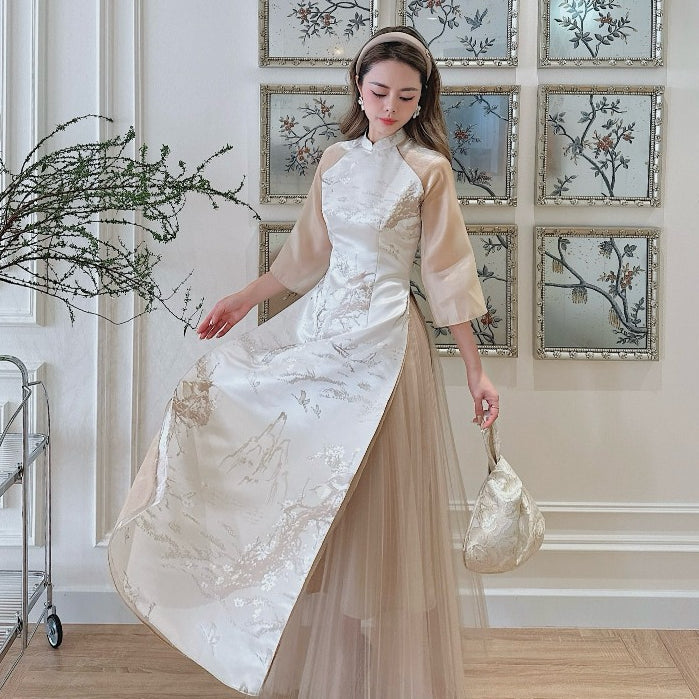 [PRE-ORDER] Giai Tue 4-panel modernized Ao Dai (Skirt included) 