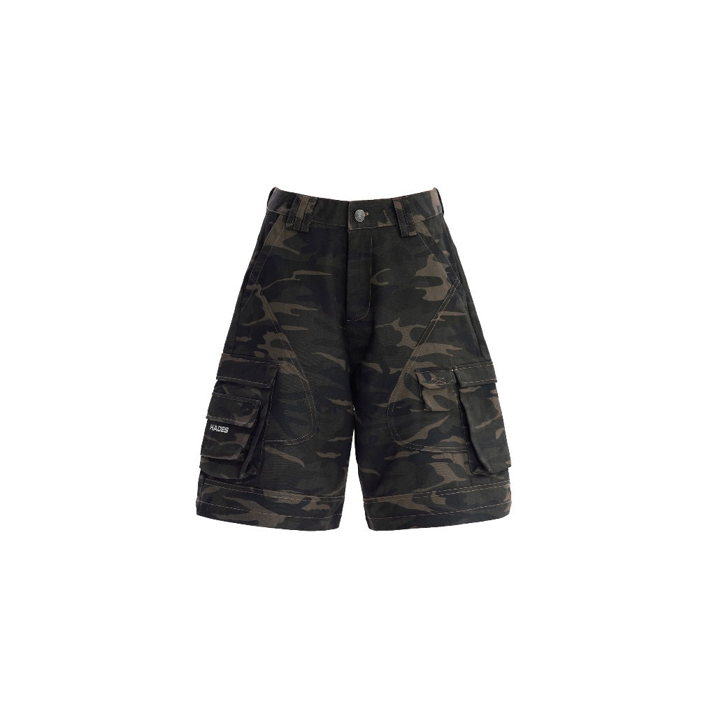 HADES Raider Khaki Camo Shorts - Genuine HADES Brand Unisex khaki camo shorts
