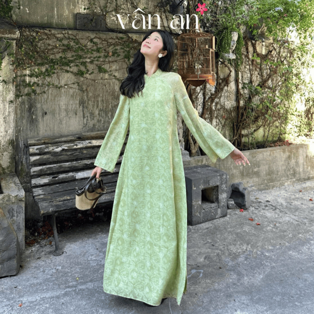 [VAN AN - TET 2026] Ao Dai THUONG XUAN - 4-Panel Design, Crep Silk Material with Lightly Printed Patterns - (AVAILABLE)