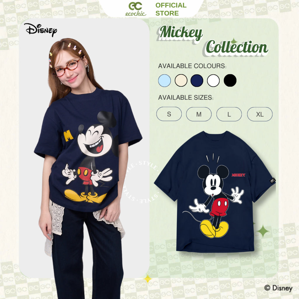Genuine ECOCHIC MICKEY SPLASH Oversize T-Shirt Copyright Disney MICKEY COLLECTION TS006 
