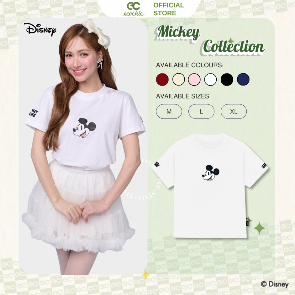 Áo Phông Baby Tee ECOCHIC x HÒA MINZY MICKEY MUNCH Chính Hãng Bản Quyền Disney MICKEY COLLECTION BB008