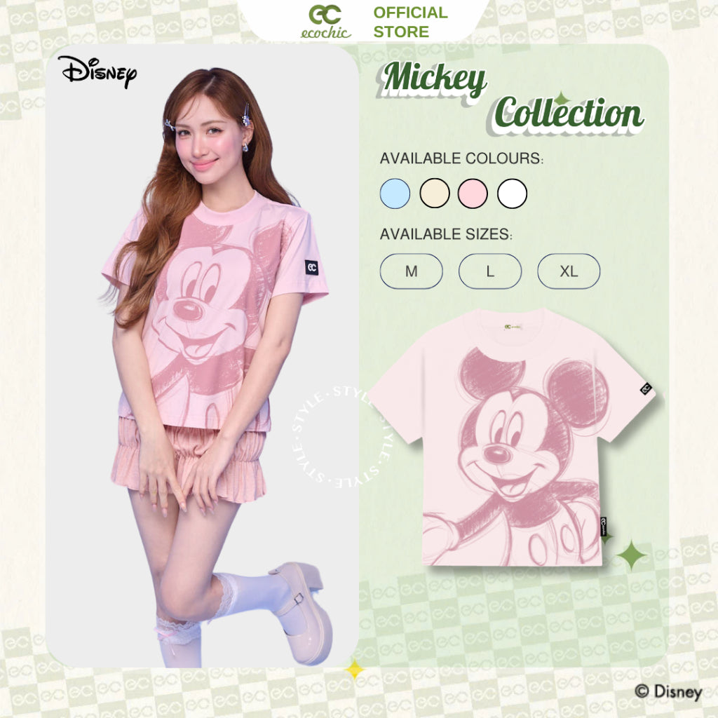 Genuine ECOCHIC MICKEY ENERGY Baby Tee T-Shirt Copyright Disney MICKEY COLLECTION BB007 