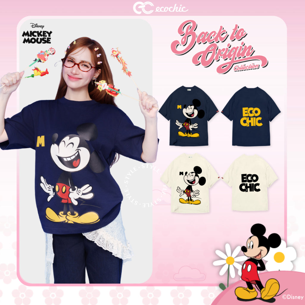 Áo Phông Oversize ECOCHIC x HÒA MINZY MICKEY SPLASH Chính Hãng Bản Quyền Disney MICKEY COLLECTION TS006