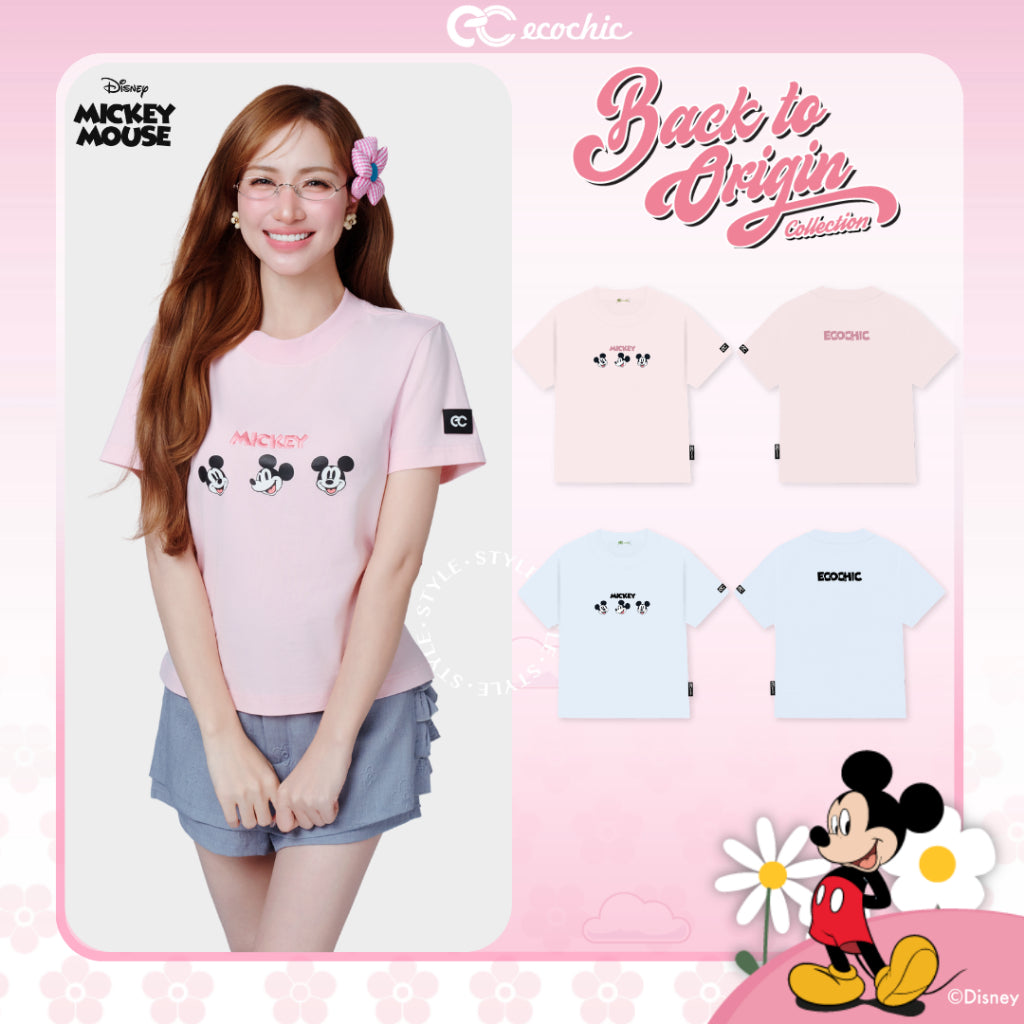 (LINK SALE) Áo Phông Baby Tee ECOCHIC x HÒA MINZY PEPPY MICKEY Chính Hãng Bản Quyền Disney MICKEY COLLECTION BB001