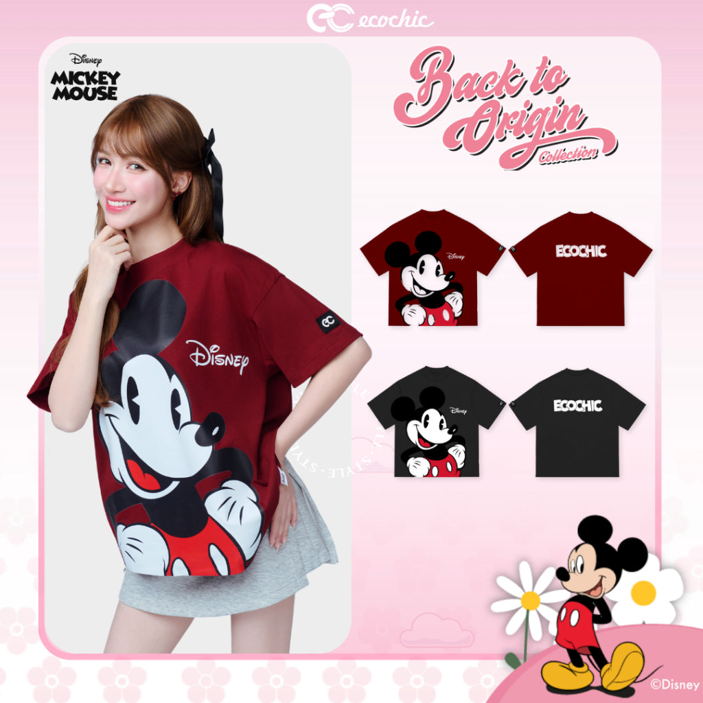 Áo Phông Boxy ECOCHIC x HÒA MINZY GO GO MICKEY Chính Hãng Bản Quyền Disney MICKEY COLLECTION TS011