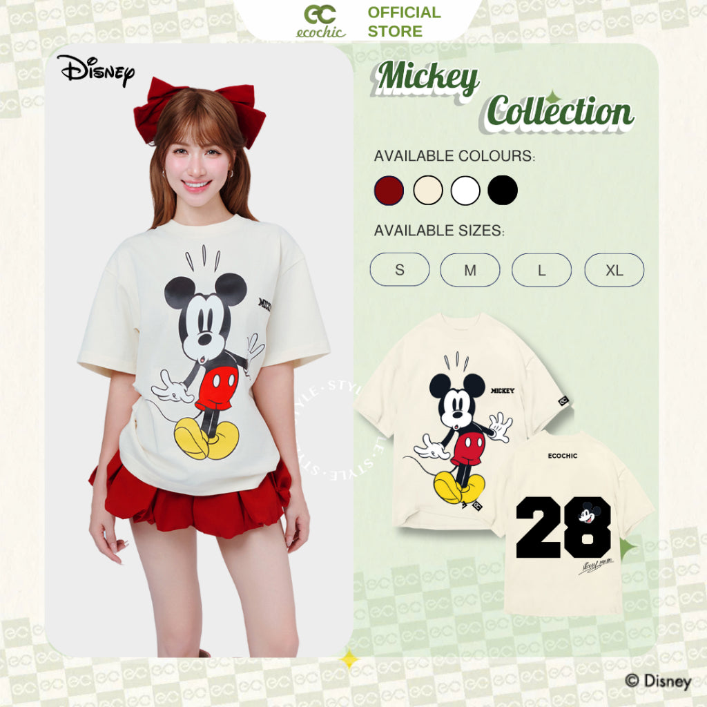 Áo Phông Oversize ECOCHIC x HÒA MINZY MICKEY'S DELIGHT Chính Hãng Bản Quyền Disney MICKEY COLLECTION TS005