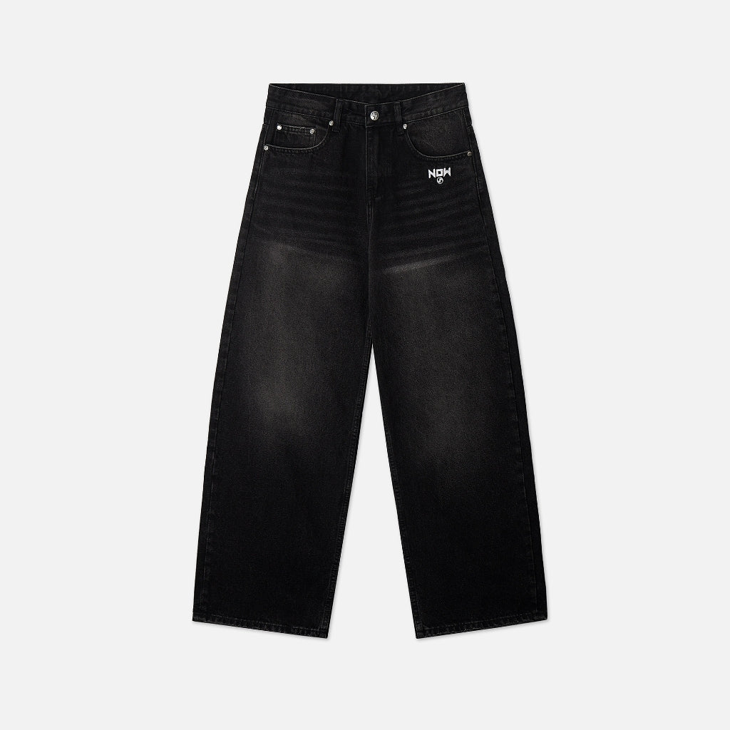 NEEDS OF WISDOM Wide Fit Jeans - Black - Genuine Local Brand