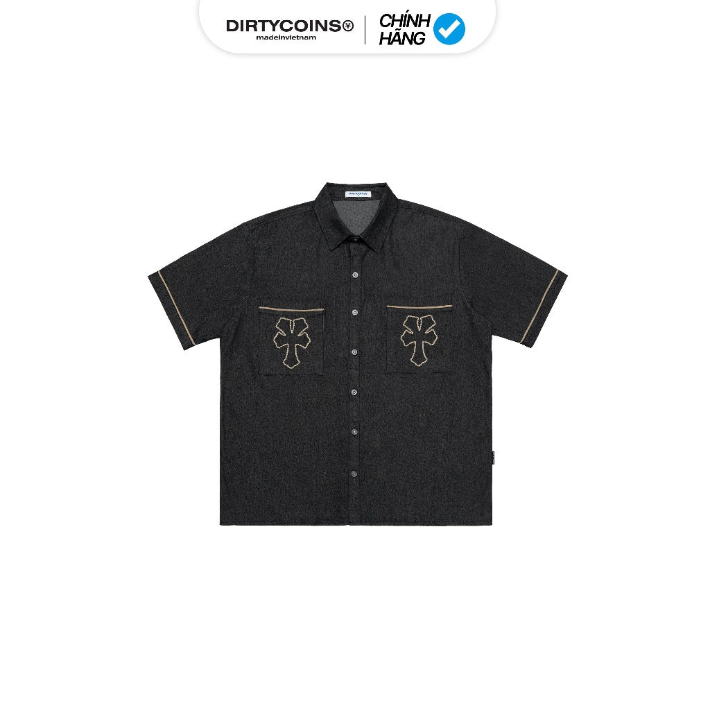 DirtyCoins "Y" Embroidered Khaki Shirt