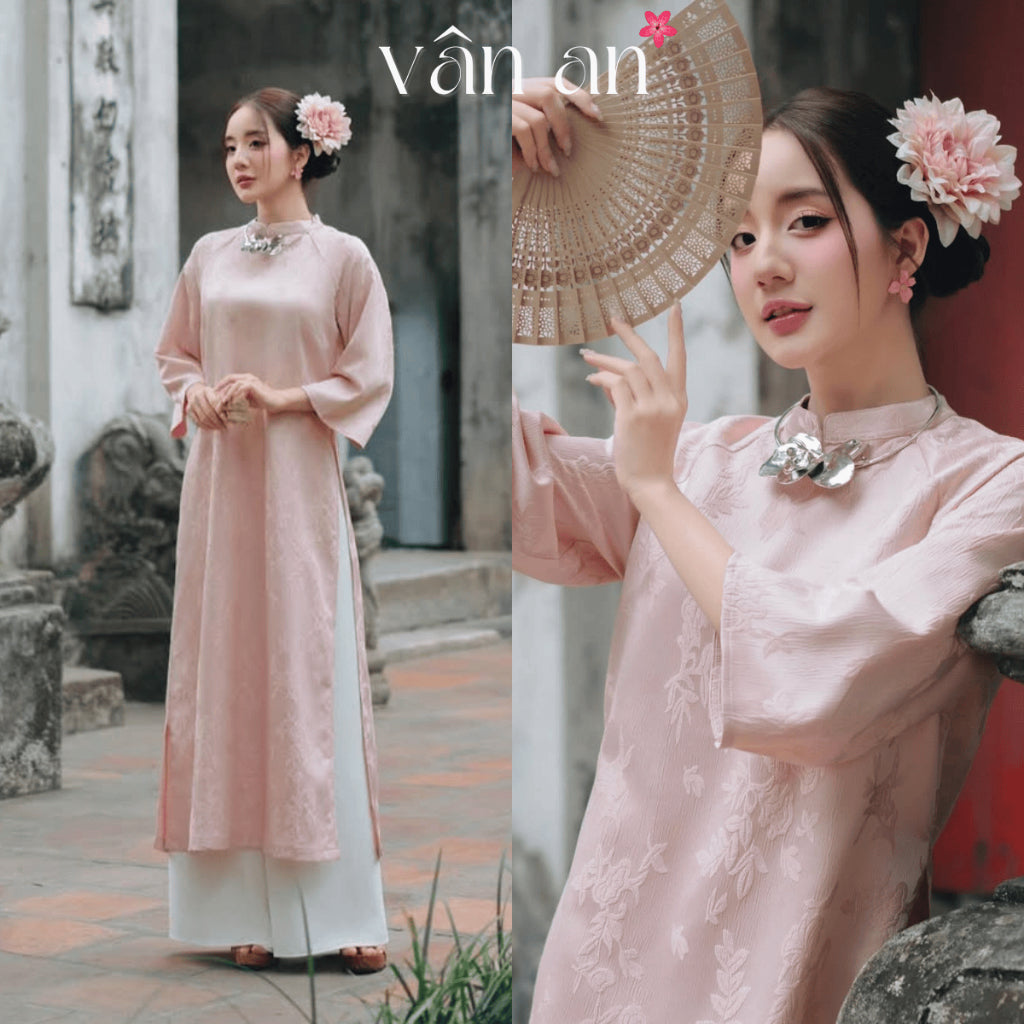 [VAN AN - TET 2026] XUAN LAM Ao Dai - Straight-cut 2-panel design, High-quality Woven Floral Chau Sa Brocade - (AVAILABLE)