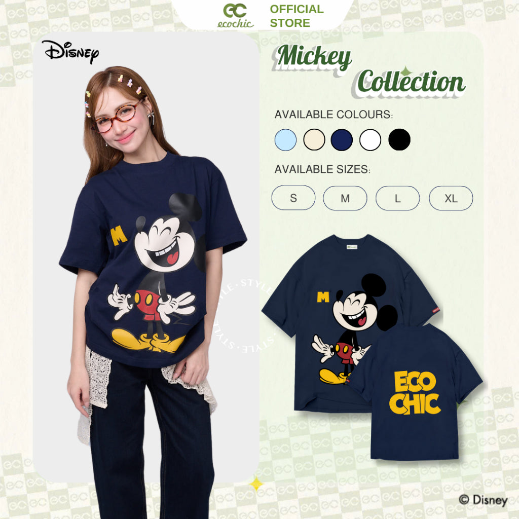 Áo Phông Oversize ECOCHIC x HÒA MINZY MICKEY SPLASH Chính Hãng Bản Quyền Disney MICKEY COLLECTION TS006
