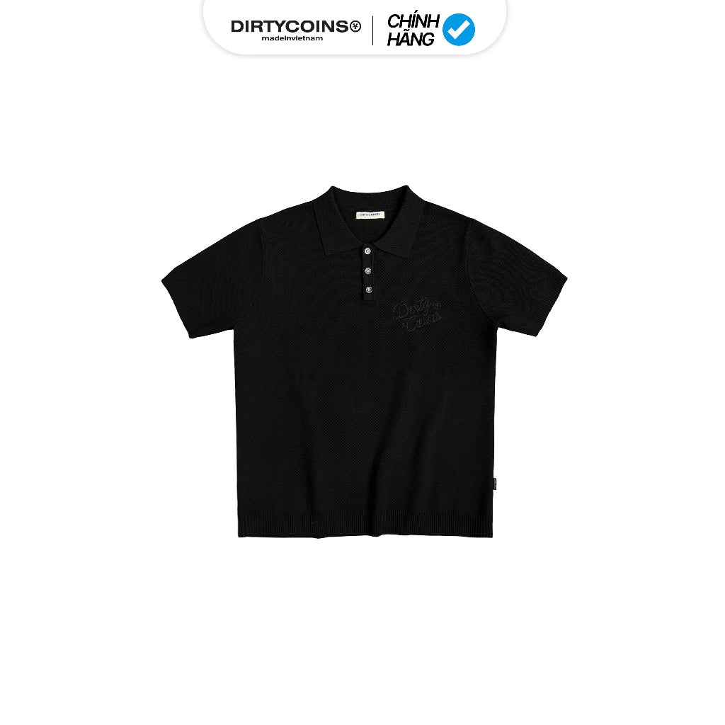 DirtyCoins Knit Polo Rope Embroidery T-Shirt