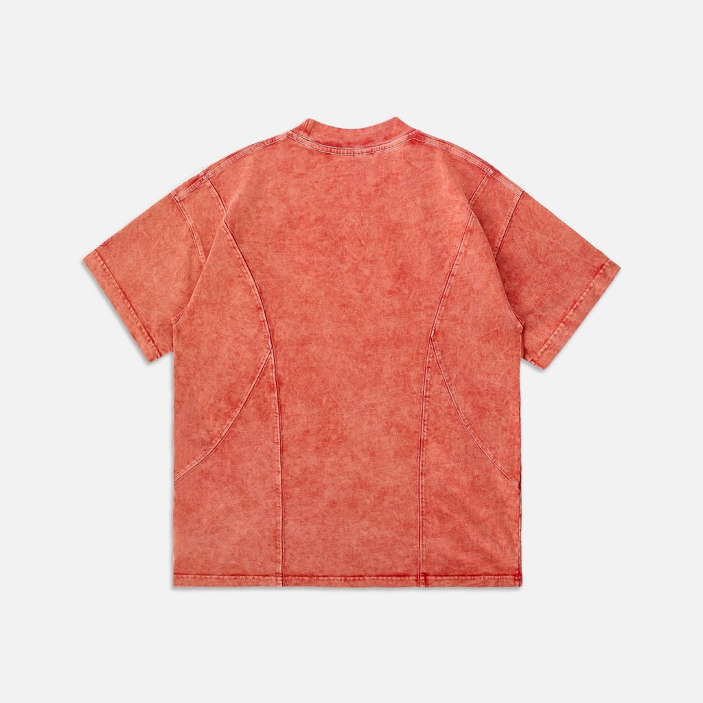 NEEDS OF WISDOM Arcline Acid Washed Tee - Tangerine - Genuine Local Brand