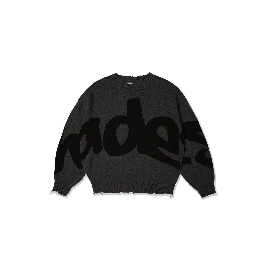HADES REBEL SWEATER KNIT - GREY - Genuine HADES Brand Unisex knit long sleeve sweater