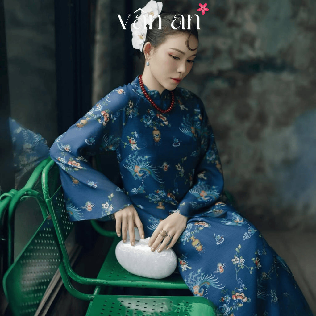 [VAN AN - TET 2026] CHAU DIEP Ao Dai - Long Style, Long Sleeves With 4-Panel Design - Premium Silk Material With High-Quality Printed Patterns