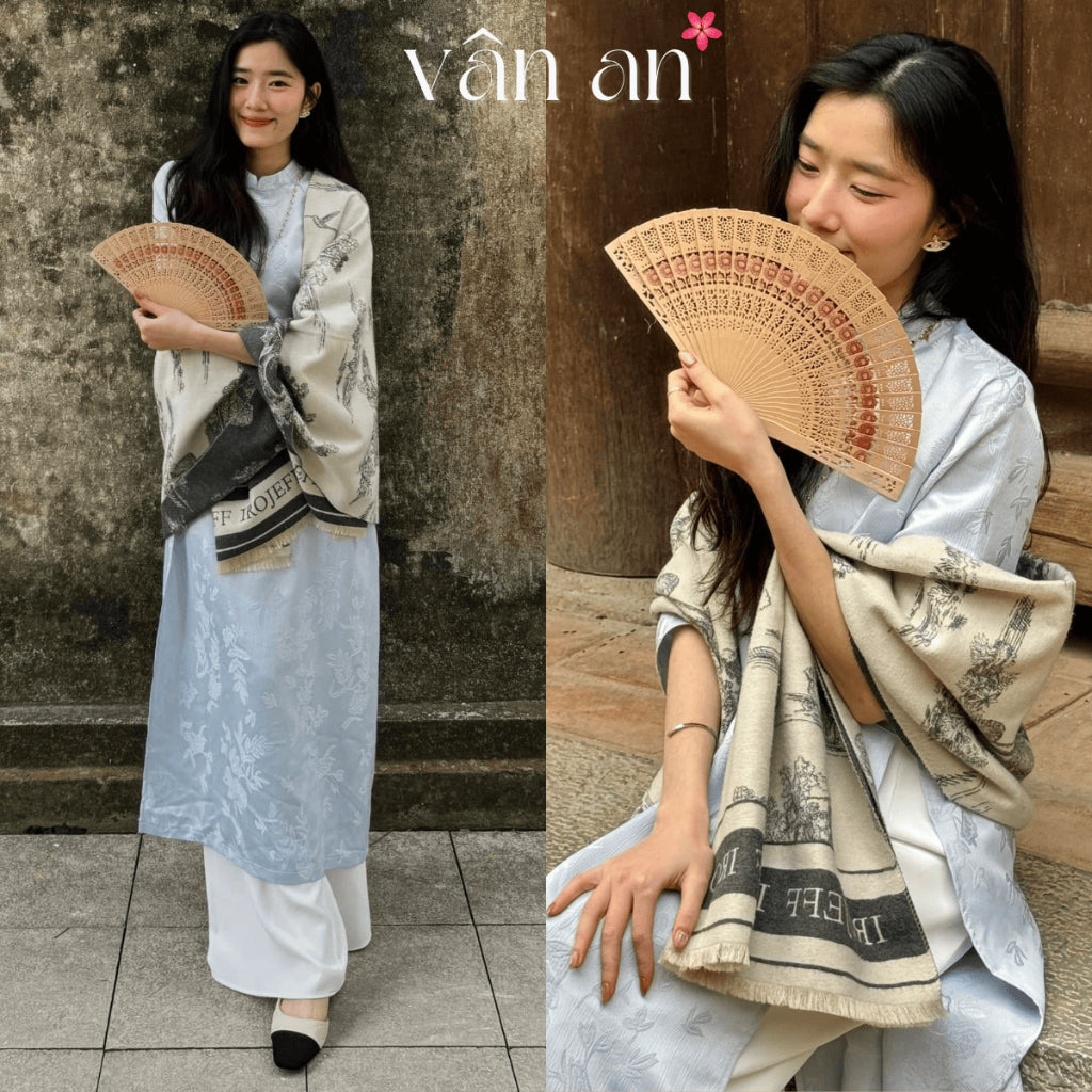 [VAN AN - TET 2026] XUAN LAM Ao Dai - Straight-cut 2-panel design, High-quality Woven Floral Chau Sa Brocade - (AVAILABLE)
