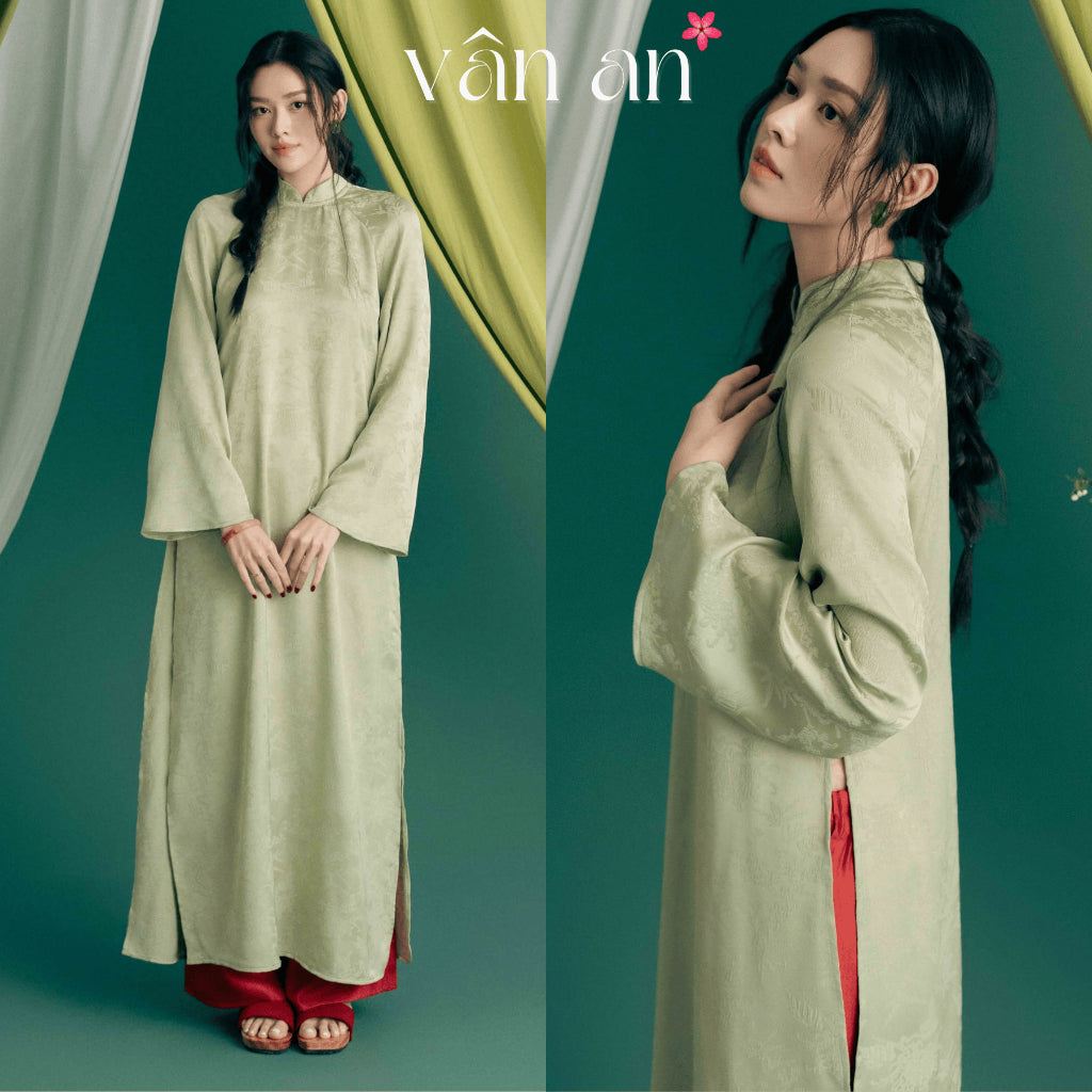 [VAN AN - TET 2026] CHAU VU Ao Dai - Long Design, Long Sleeves - High Quality Woven Chunky Brocade Material - (AVAILABLE)