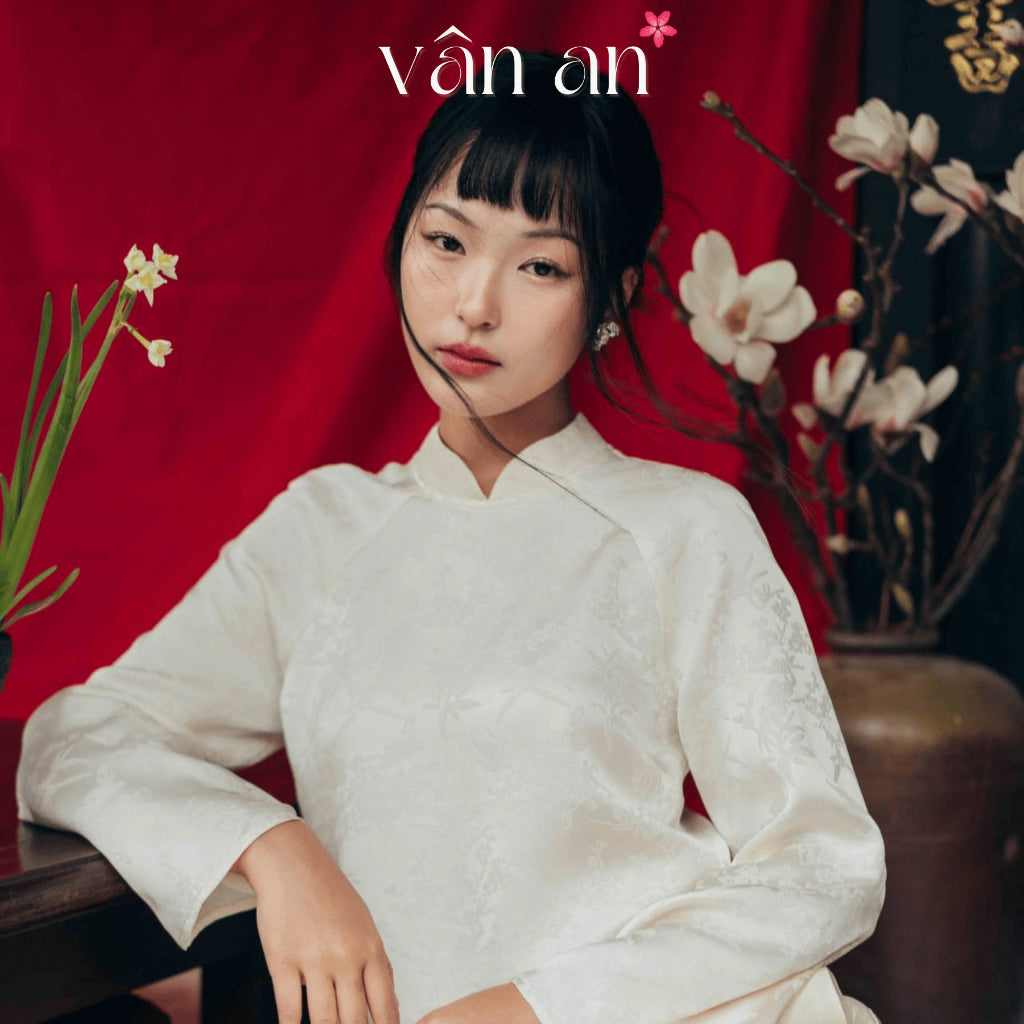[VAN AN - TET 2026] CHAU VU Ao Dai - Long Design, Long Sleeves - High Quality Woven Chunky Brocade Material - (AVAILABLE)