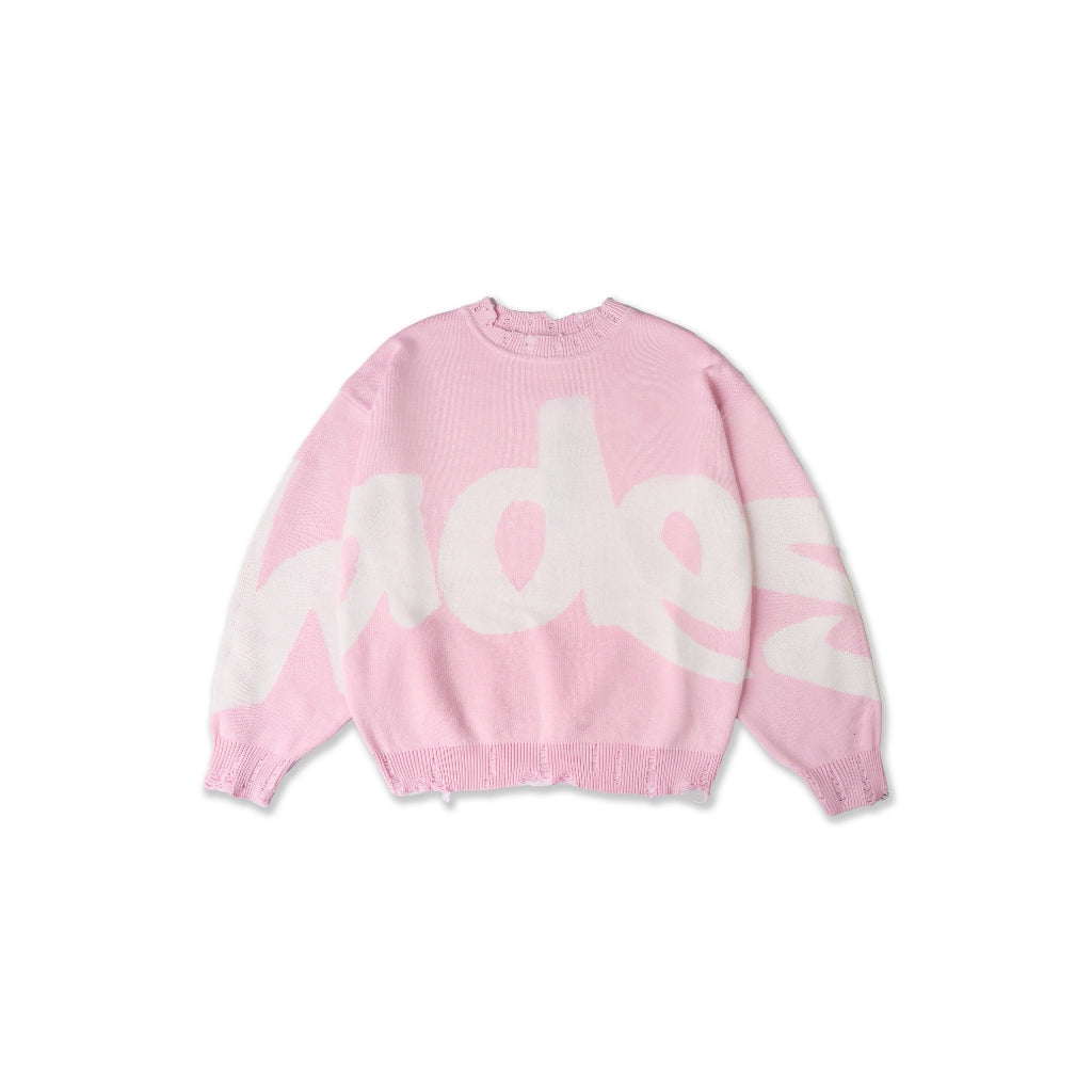 HADES REBEL SWEATER KNIT - PINK - Genuine HADES Brand Unisex knit long-sleeved sweater