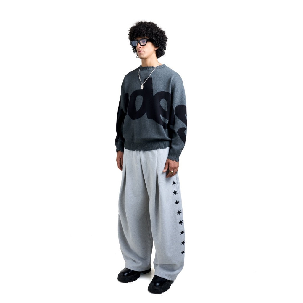 HADES REBEL SWEATER KNIT - GREY - Genuine HADES Brand Unisex knit long sleeve sweater