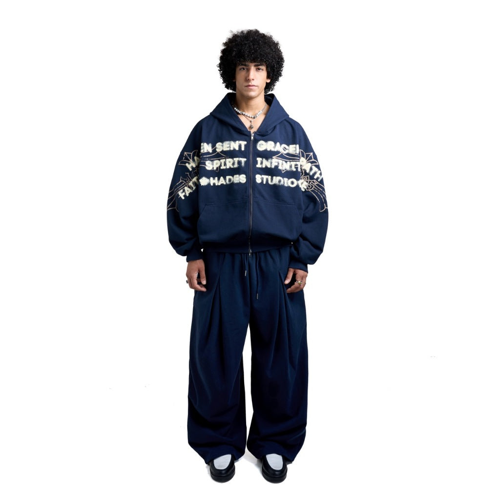 HADES HEAVEN'S CALL HOODIE ZIP - BLUE NAVY - Genuine HADES Brand