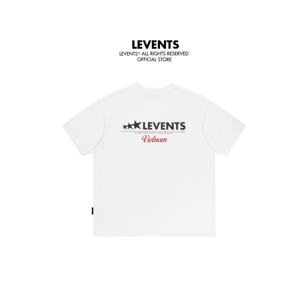 Levents Vietnam Edition Tee/ White 100% Cotton Unisex Oversized T-shirt