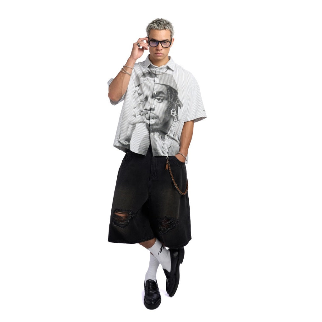 HADES FADE OUT WOVEN SHIRT - Genuine Hades Brand - Unisex Short Sleeve Shirt
