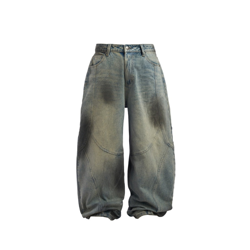 HADES ASTRAL DENIM PANTS - Wide-Leg Tie-dye Denim Pants - Genuine HADES Brand