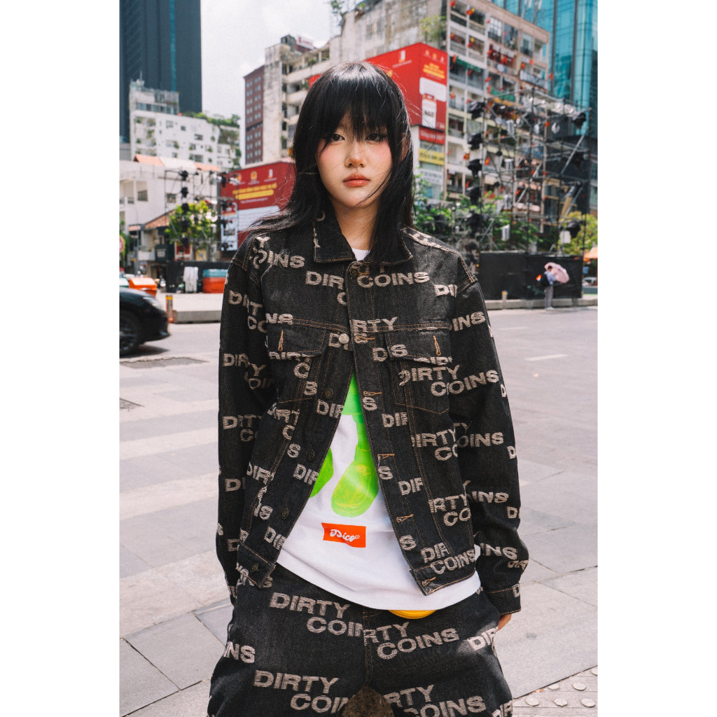 Áo Khoác DirtyCoins Frayed Logos Denim Jacket