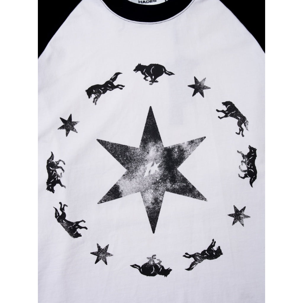 HADES WOLFPACK RAGLAN - BLACK - Genuine HADES Brand Unisex cotton long-sleeved shirt